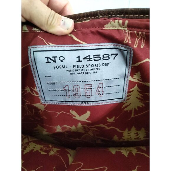 FOSSIL Alpine Brown Plaid Wool Messenger Laptop Crossbody Bag - Picture 8 of 16